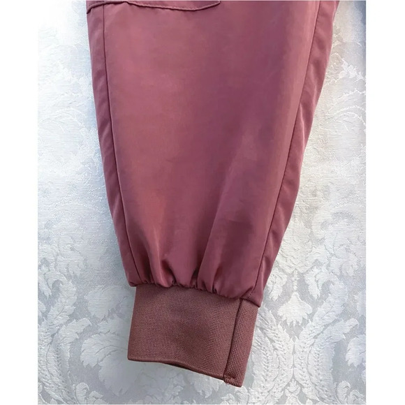 Zara Women’s Pull-On Cargo Pants In Dusty Rose Color Size M GUC Elastic Waist - Picture 6 of 8